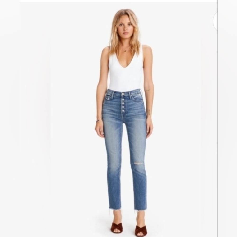 Mother The Pixie Dazzler Ankle Fray Wash Size 29